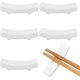 thumbnail image 1 of Juego de 6 soportes para cucharas de cerámica blanca. Soporte pequeño y estable para cucharas de café. Soporte para cucharas de porcelana blanca. Soporte para palillos y utensilios., 1 of 6