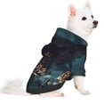 thumbnail image 2 of Honeii Wave Sailboat Shark Print Small Dog Hoodies Pet Hooded Sweatshirts Fall Winter Puppy Cat Sweaters Warm Clothes for Small Dogs Outfits Costume-X-Large, 2 of 7