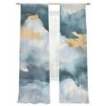 thumbnail image 2 of Abstract Cloud Effect Sheer Curtains 108 Inches Long 2 Panels Golden Green Marble Texture Light Filtering Semi Sheer Window Curtains Drapes for Bedroom Living Room 52"x108", 2 of 7