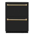 thumbnail image 2 of ZLINE Autograph Edition 24 in. Touchstone 168 Can Outdoor-Rated Dual Refrigerator Drawer with Black Matte Doors and Champagne Bronze Handles (RDSOZ-BLM-24-CB), 2 of 2