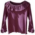 thumbnail image 4 of vigerkar Little Girls Ruffle T Shirt Autumn Princess Girl Blouses Comfortable Spring Tops for 3-9Y (Purple, 3-4 Years), 4 of 4