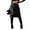 Black, variant on Gupgi Black PU Leather Skirts for Women High Waist Pencil Skirt Zipper High Split Bodycon Midi Skirt with Belt