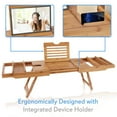 thumbnail image 4 of SereneLife SLBCAD50 Natural Bamboo Bathtub Caddy - Shower Tub Caddy Tray with Adjustable Length, 4 of 5