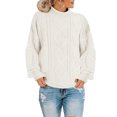 thumbnail image 1 of Chandail à Col Roulé Épais pour Femmes, Décontracté, Confortable, Couleur Unie, Mode Hiver Chaud, 1 of 4