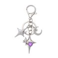 thumbnail image 1 of Llavero de aleación de plata con luna y estrella con corazón morado, 1 of 1