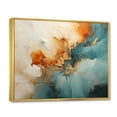thumbnail image 2 of Designart "Blue Orange Bold Energy V" Abstract Collages Floater Framed Wall Art Living Room, 2 of 7