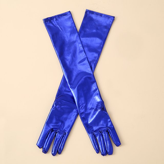 Guantes largos elásticos sexys para mujer, de charol, a la moda, para noche, ópera, fiesta, disfraces, guantes