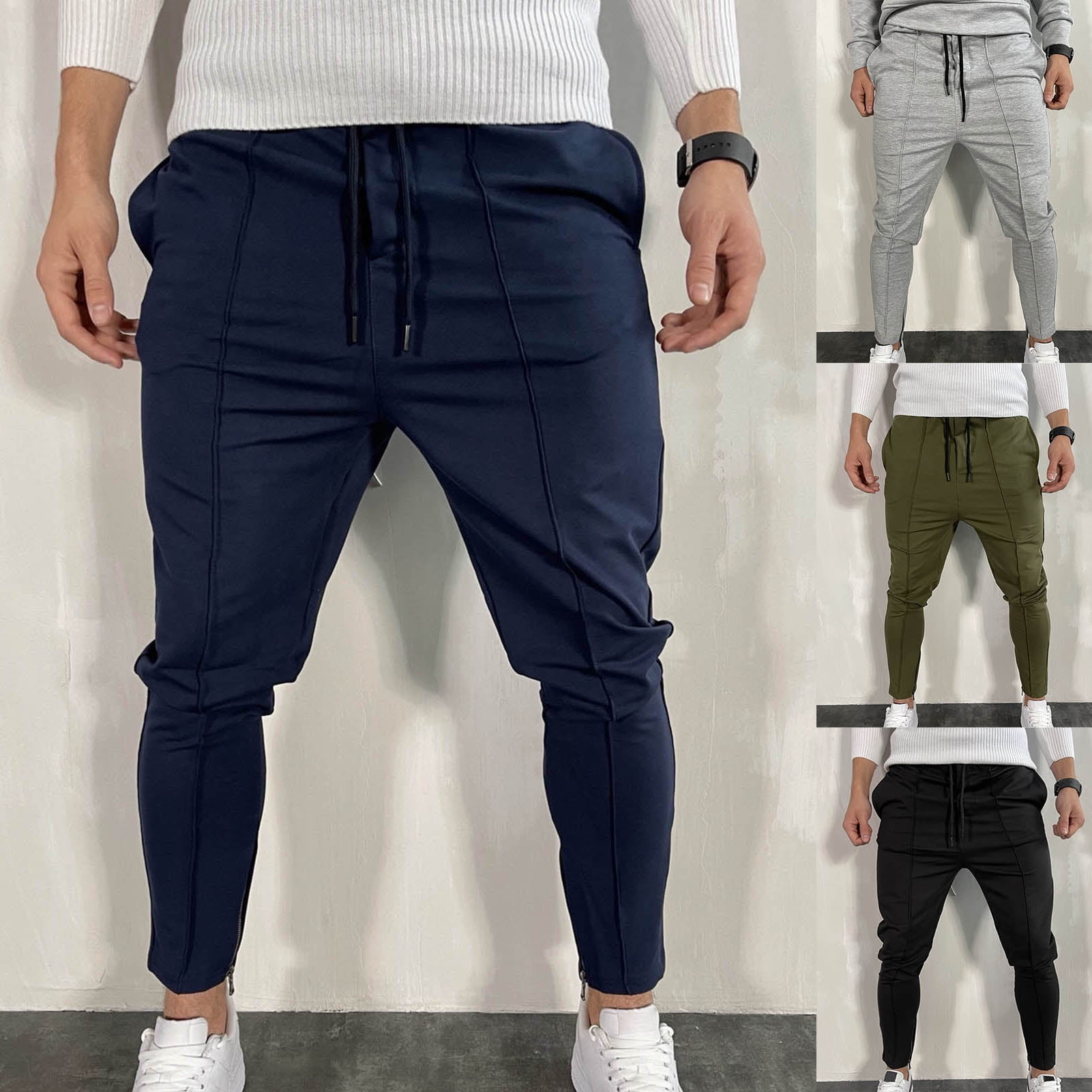 Men Casual Pants Loose Streetwear Mens Cargo Pants Straight Pants Fitness Clothes,Black,37 Men Casual Pants Loose Streetwear Mens Cargo Pants Straight Pants Fitness Clothes,Black,37