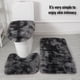 thumbnail image 5 of FloreceBien Alfombra de pelo largo teñida de felpa para inodoro, juego de tres piezas de almohadillas antideslizantes para pies, absorbente para baño, 5 of 5