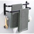 thumbnail image 1 of Yougang Bathroom Towel Racks, Black Wall Mounted Towel Bars For Shower And Kitchen, Waterproof Door Bars With Double Hook-SHUNJING, 1 of 5