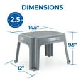 thumbnail image 2 of Gracious Living 9.5-Inch Plastic 1 Step Portable Home & Kitchen Stool, Gray, 2 of 7