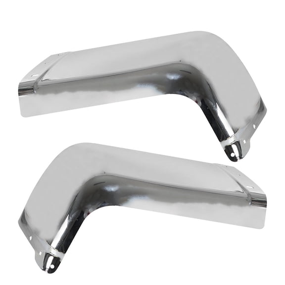 Fit for GMC sierra / Chevrolet Silverado 1500 2500 3500 (2007-2014) 2pcs Chrome Steel Rear Bumper Corner Covers, GM1104149 GM1105149, Silver Chrome