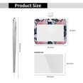 thumbnail image 3 of Susaid Rose Flowers Print ID Badge Holder with Double-Sided Windows Horizontal Hard Plastic Case Black Card Protector Pouch for Office School ID Credit Cards, 3 of 7