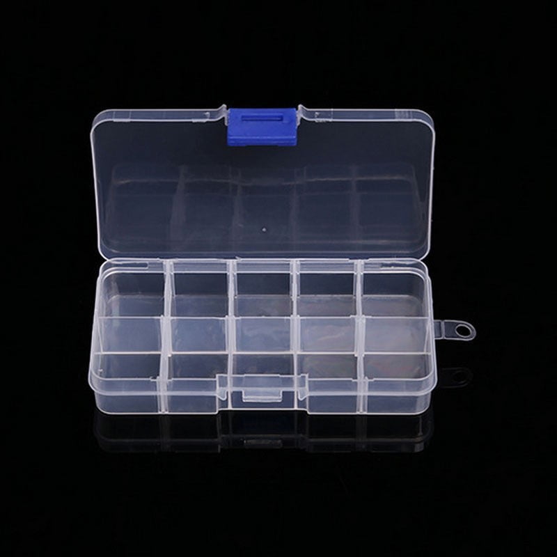 10 Compartments Clear Plastic Storage Box Jewelry Bead Screw Organizer Container
