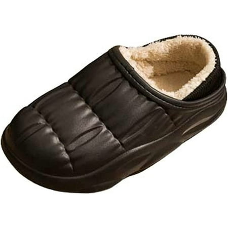 

PIKADINGNIS Women Men Fluffy Faux Fur Lining Cozy Soft Fashion Shoes Indoor Outdoor Anti-slip Memory Foam Trendy Slippers