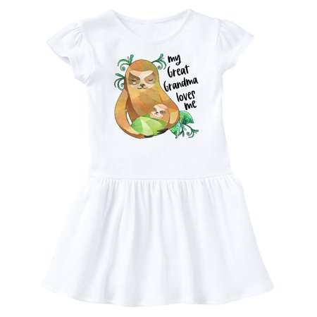

Inktastic My Great Grandma Loves Me Cute Sloth and Baby Gift Baby Girl Dress