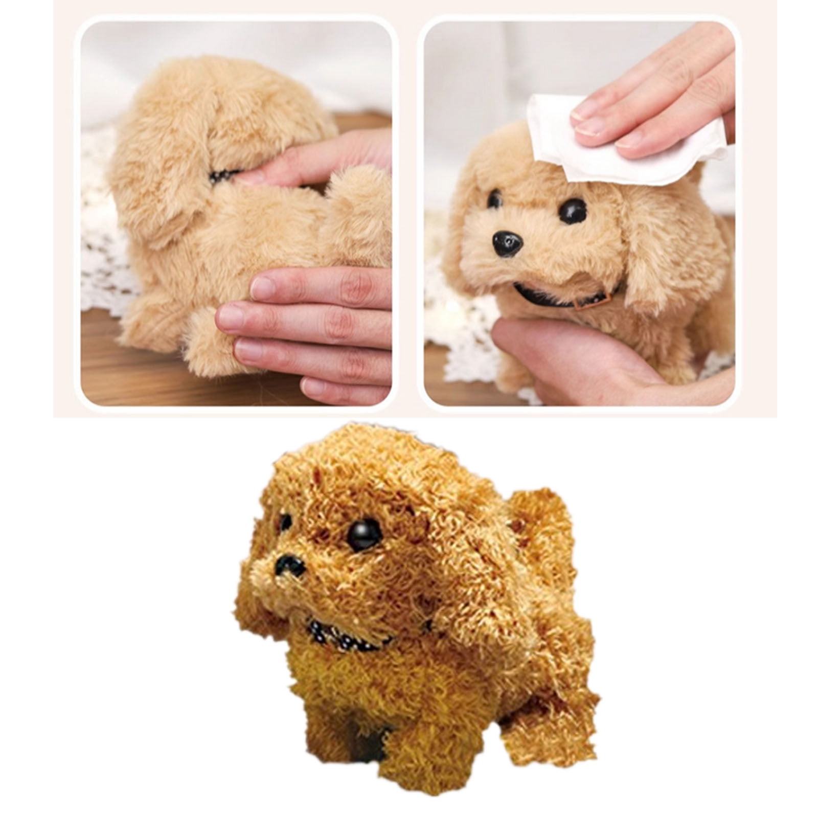 Dog Toys for Kids Girls, Electronic Interactive Walking Barking Dog & Accessories Toddler Girl Toy Dog Puppy Pet Care Pretend Play Set, Birthday Gift for Little Girl 3 4 5 6(White)