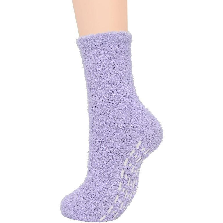 Zando Womens Fuzzy Socks Winter Slipper Socks Non Slip Grip Socks Warm  Fleece Socks Non Skid Socks Soft Fluffy Socks 5 Pairs Candy Colors