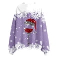 thumbnail image 7 of Women's Hoodies Sweatshirts Women's Christmas Printed Hoodie With Casual Loose Zipper Hoodie Light Purple M, 7 of 7