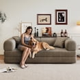 thumbnail image 6 of 78.8" Modular Sectional Sofa with Pillow, Back Support and Armrest, Convertible Floor Sofa Bed with Support Rods, Boneless Sleeper Couch for Living Room,Bedroom, Camel, 6 of 9