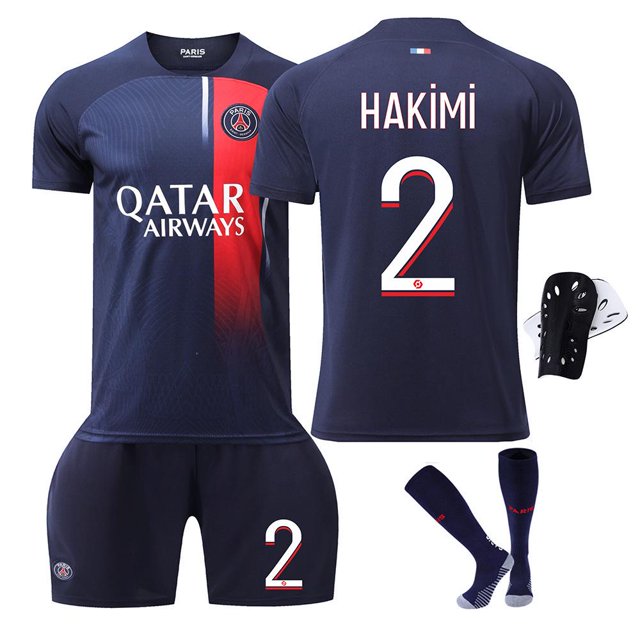 23-24 Camiseta local del Paris Saint-Germain 2 Hakimi Nueva temporada Última camiseta para adultos y niños Fútbol Niños 26 (140-150 cm)
