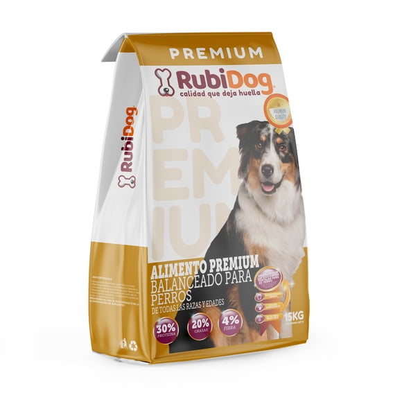 Croquetas para perro RubiPets RubiDog Razas Premium 30% Proteína 15 Kg