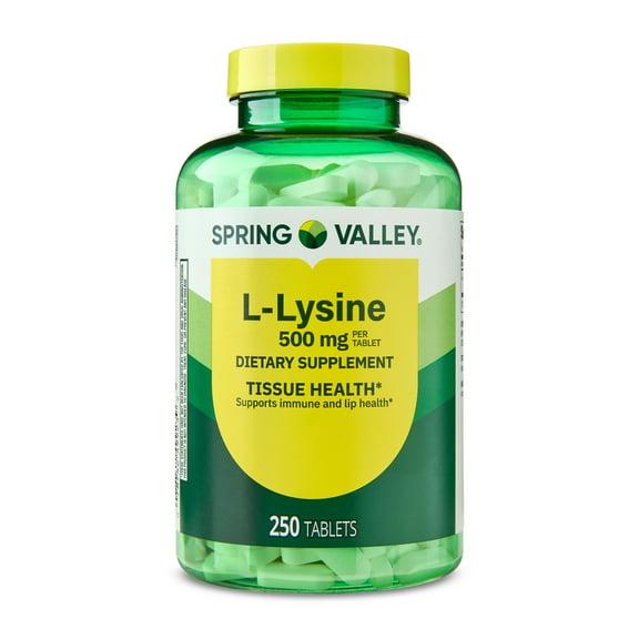 Spring Valley L-Lysine Dietary Supplement Tablets for Tissue Health, 500 mg, 250 Count