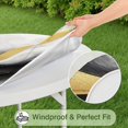 thumbnail image 5 of Black White Gray Gold Marble Pattern Round Fitted Tablecloth with Elastic Edge,Dining Table Cover Waterproof,Outdoor Round Tablecloth for Camping,Dining,Indoor and Outdoor, 5 of 7