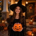 thumbnail image 5 of Halloween Pumpkin Candy Bucket Trick Or Treat Pail with Portable Handle Durable Orange Plastic Jack O Lantern Storage for Student Party Favors Halloween Season Home Decor 1 Pack, 5 of 7