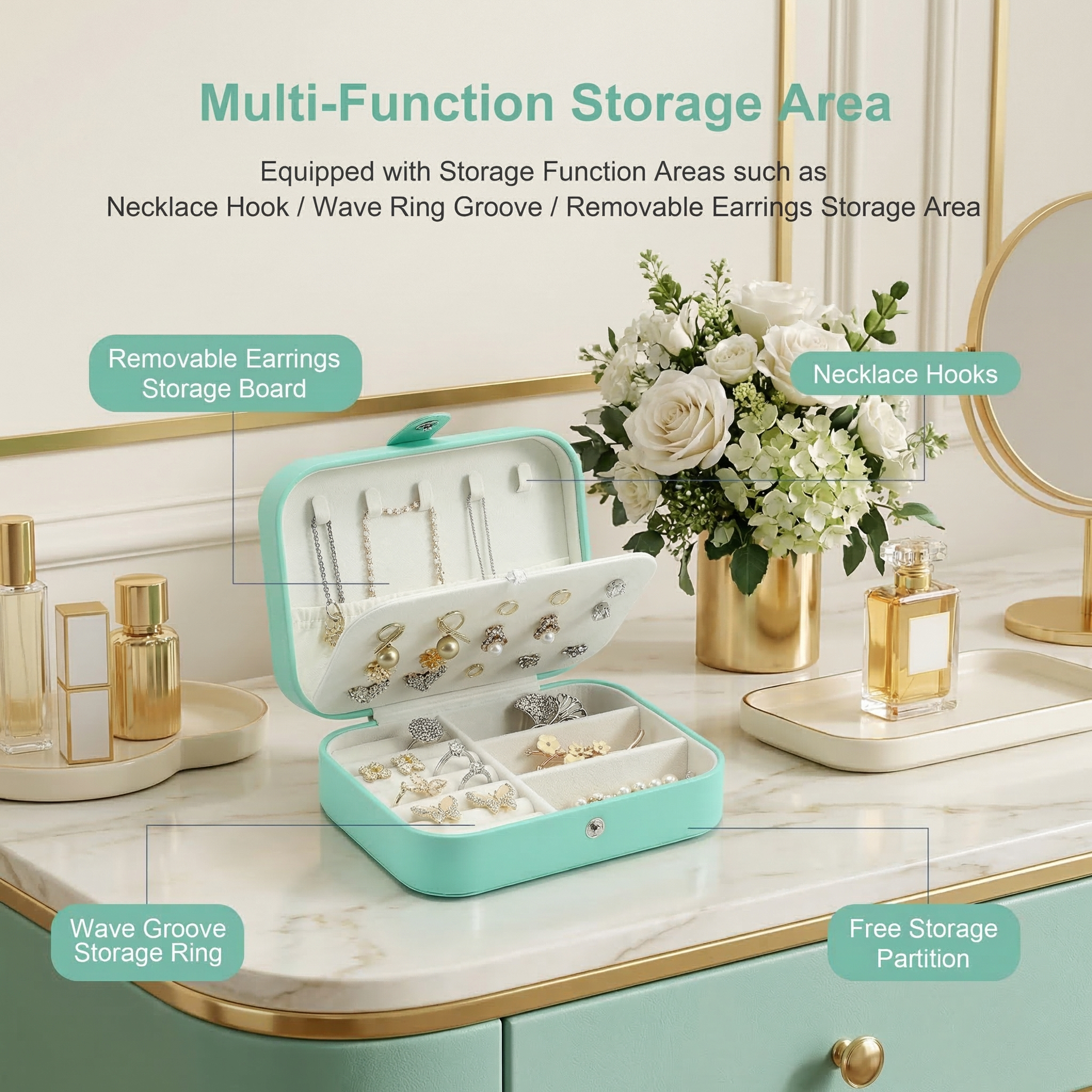 Casegrace Double-Layer Travel Jewelry Box photo 4