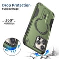 thumbnail image 7 of for iPhone 16e Phone Case, [Built-in Invisible Kickstand] [Compatible with MagSafe] Heavy Duty Shockproof Anti-scratch Anti-fall Magnetic Phone Case Cover for iPhone 16e,Armygreen, 7 of 7