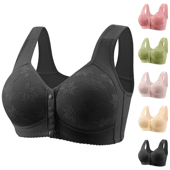 Front Closure Bras for Women Soft Comfortable Wireless Wide Strap Plus Size Bralettes Everyday Bra