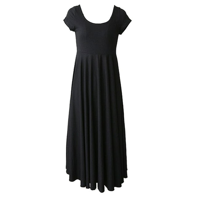 Vestido de maternidad Sunnimix Plisado Midi Manga Casquillo Color Sólido