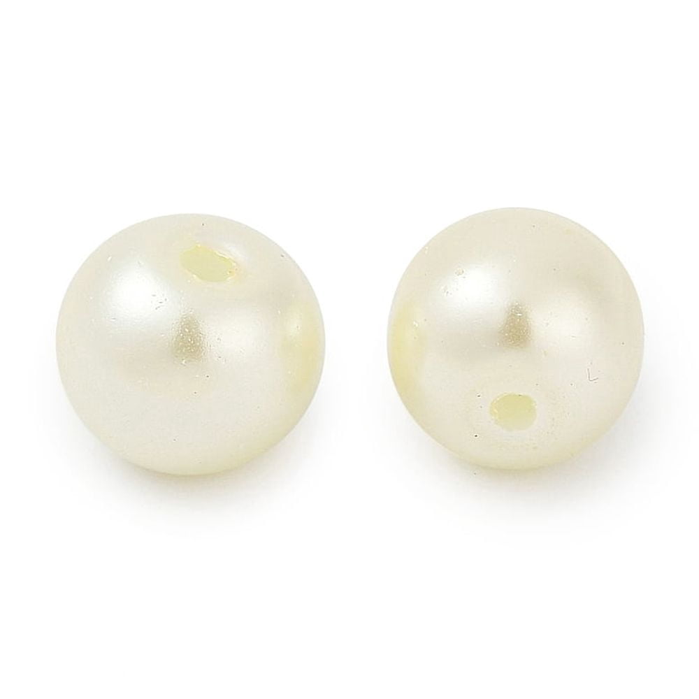 Glass Pearl Beads Strands Round Pearlized Creamy White 8.5x7.5mm Hole: 1.6mm 694pcs/500g