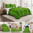thumbnail image 6 of Quilts Twin Size Bedding Set, Soccer Field Lightweight Quilted Comforter, Green Birdseye View Athletic Sporty Soft Reversible Bedspread Coverlet with Pillow Covers for All Season, 68" x 86", 6 of 9