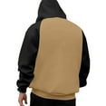 thumbnail image 4 of VNKIDY Men's Hoodies Autumn Winter Color Block Warm Sweatshirt Loose Fit Long Sleeve Drawstring Hooded Pullover For Cold Weather Stylish Tops, 4 of 6