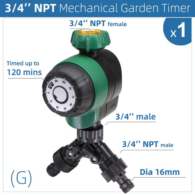 1PC USA 3/4'' NPT Mechanical Garden Watering Timer 120minutes System Drip Irrigation Manual Controller Irrigator Greenhouse Tool He Qiyong unisex