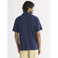 thumbnail image 3 of Free Assembly Men's Textured Cotton Johnny Collar Polo Shirt with Short Sleeves, Sizes XS-3XL, 3 of 4
