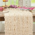 thumbnail image 2 of Fennco Styles Fringe Striped Modern Cotton Linen Table Runner 16”W x 72" L - Natural Woven Table Cover for Home Décor, Dining Table, Banquets, Holidays and Special Occasions, 2 of 3