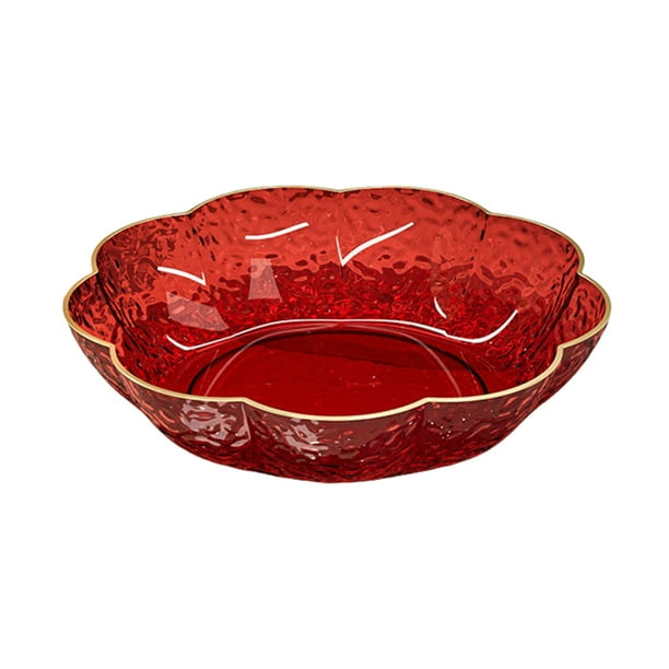Yhmxh Bandeja transparente premium de 9,6 pulgadas para servir en la cocina, ideal para fiestas, como plato versátil para aperitivos y ensaladas, frutero o frutero para la sala de estar.