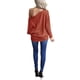 thumbnail image 4 of Jersey INFITTY para mujer con hombros descubiertos y mangas de murciélago, color caramelo S, 4 of 5
