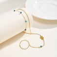 thumbnail image 4 of VNOX Stainless Steel Gold Tone Turquoise Snake Hand Chain Bracelet for Anniversary Gift, 4 of 6