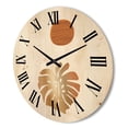 thumbnail image 3 of Designart 'Abstract Geometry Shapes and Tropical Palm Leaf II' Modern Wood Wall Clock, 3 of 5