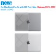 thumbnail image 3 of IBENZER Case for MacBook Pro 14 Inch 2025 2024 M4 A3112 A3185 A3401 M3 A2918 A2992 M2 A2779 M1 A2442 Pro Max (2025-2021), HardShell Case & KeyboardCover & ScreenFilm & Type-C Adapter, Clear, 3 of 7