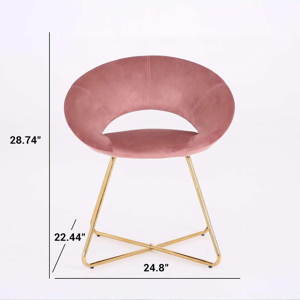 Kepooman Modern Velvet Upholstered Dining Chair, Vanity Chair for Bed Room, Dining Room, 1PCS Set, Pink Kepooman Modern Velvet Upholstered Dining Chair, Vanity Chair for Bed Room, Dining Room, 1PCS Set, Pink