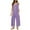 Purple, variant on Women's Causal Jumpsuits Sleeveless Harem Overalls Stretchy Adjustable Strap Romper With Pockets Beige