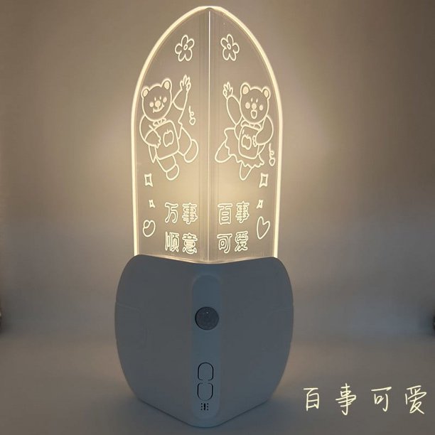 Fiudx Ofertas Flash Del Día Luz De Noche De Inducción Castillo Acrílico Lámpara De Noche De Luz De Esquina De Inducción Inteligente