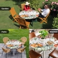 thumbnail image 4 of Fall Orange Pumpkins Round Tablecloth for 36-44 Inch Tables,Fitted Table Cover with Elastic Edge,Thanksgiving Eucalyptus Autumn Rustic Waterproof Outdoor Table Cloth Protector for Patio Garden Dinner, 4 of 9