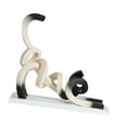 thumbnail image 4 of Resumen de figuras de gato Crafts Decoración de la estatua de la estatua Desktop Resina Kitty Figura Minimalista de arte Minimalista para estantería 30x10x29cm, 4 of 8