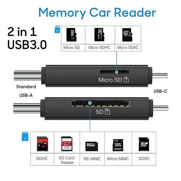 Adaptateur de lecteur de carte SD 3 en 1 USB 3.0 Type C USB C TF